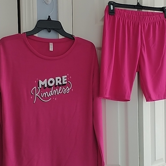 So, Other - So Jersey Pink Shorts Pajama Set "More Kindness"  XS